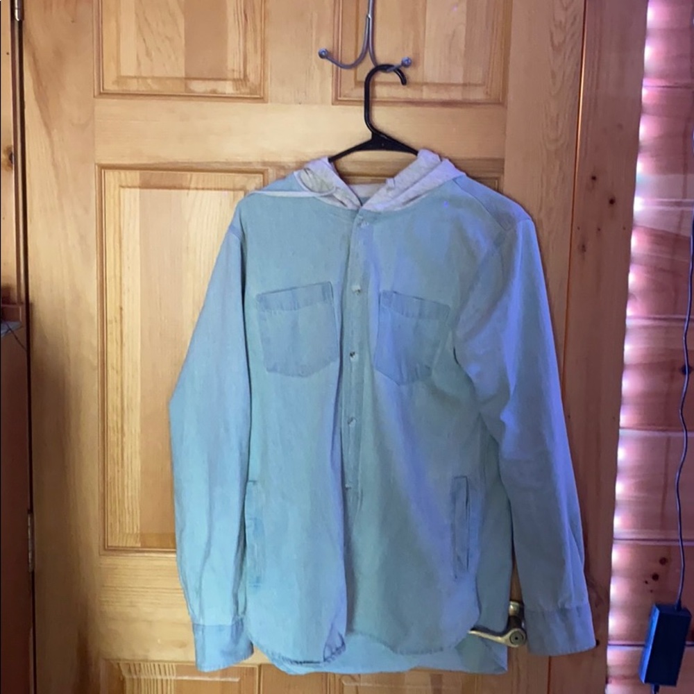 Blue and Gray Pacsun Denim Hoodie